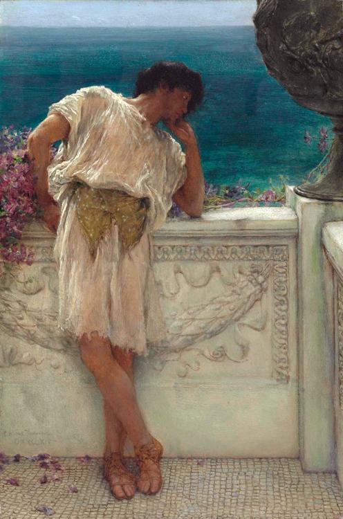 Alma-Tadema, Sir Lawrence The Poet Gallus Dreaming (mk23) Norge oil painting art